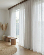 Load image into Gallery viewer, Natural linen sheer tulle in Blue-grey colour - 1 panel
