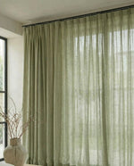 Load image into Gallery viewer, Dry Sage linen curtains, sheer drapes - 1 panel
