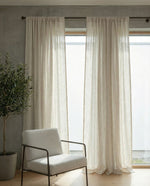 Load image into Gallery viewer, Coconut-white 100% linen thick curtains - 1 panel
