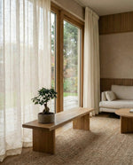 Load image into Gallery viewer, Natural linen sheer tulle in Coconut white colour - 1 panel
