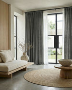 Load image into Gallery viewer, Graphite natural linen curtains, thick drapes - 1 panel
