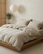 Load image into Gallery viewer, Natural linen bedding set from natural colour of flax
