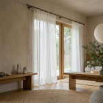 Load image into Gallery viewer, Natural linen sheer tulle in Off-white colour - 1 panel
