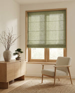 Load image into Gallery viewer, Linen Roman Blinds in Green colour
