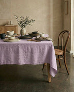 Load image into Gallery viewer, Lilac Tablecloth from soft natural linen
