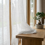 Load image into Gallery viewer, Natural linen sheer tulle in Off-white colour - 1 panel
